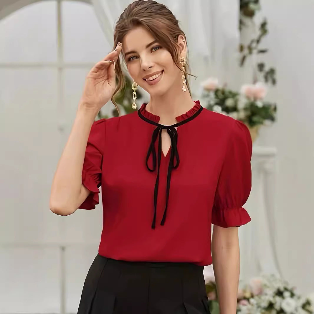 Elegant red blouse on sale