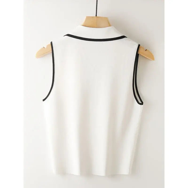 Minimalist Knit Sleeveless T-Shirt