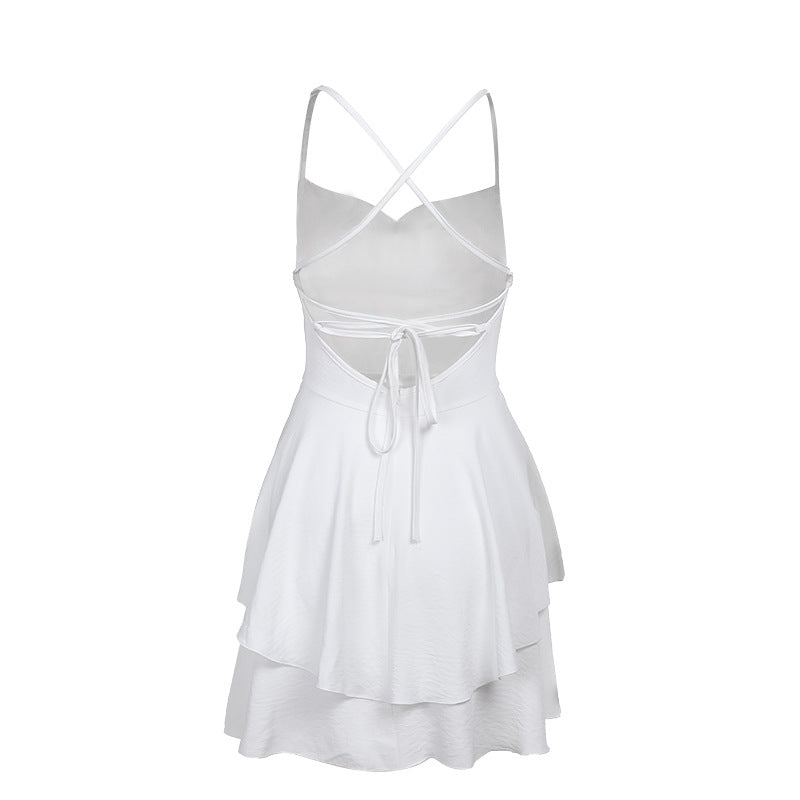 White Spaghetti Strap Mini Dress