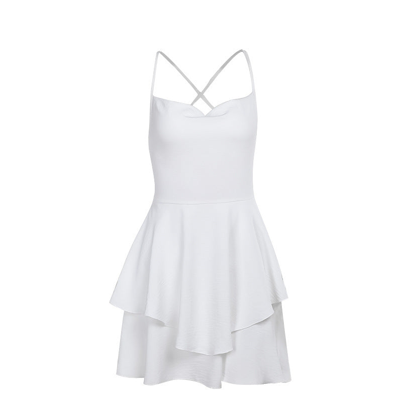 White Spaghetti Strap Mini Dress