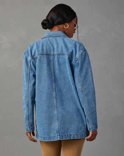 Washed Blue Denim Women's Jacket