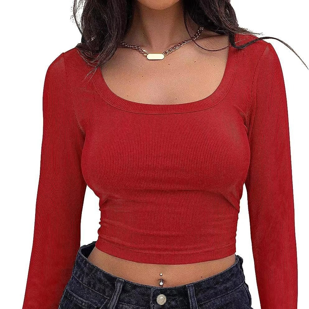 Long Sleeve Square Scoop Neck T-shirt