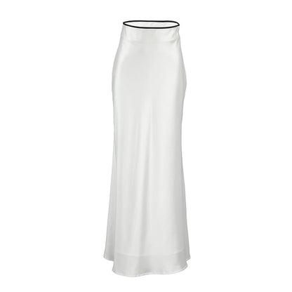 White Satin Flair Bottom Skirt