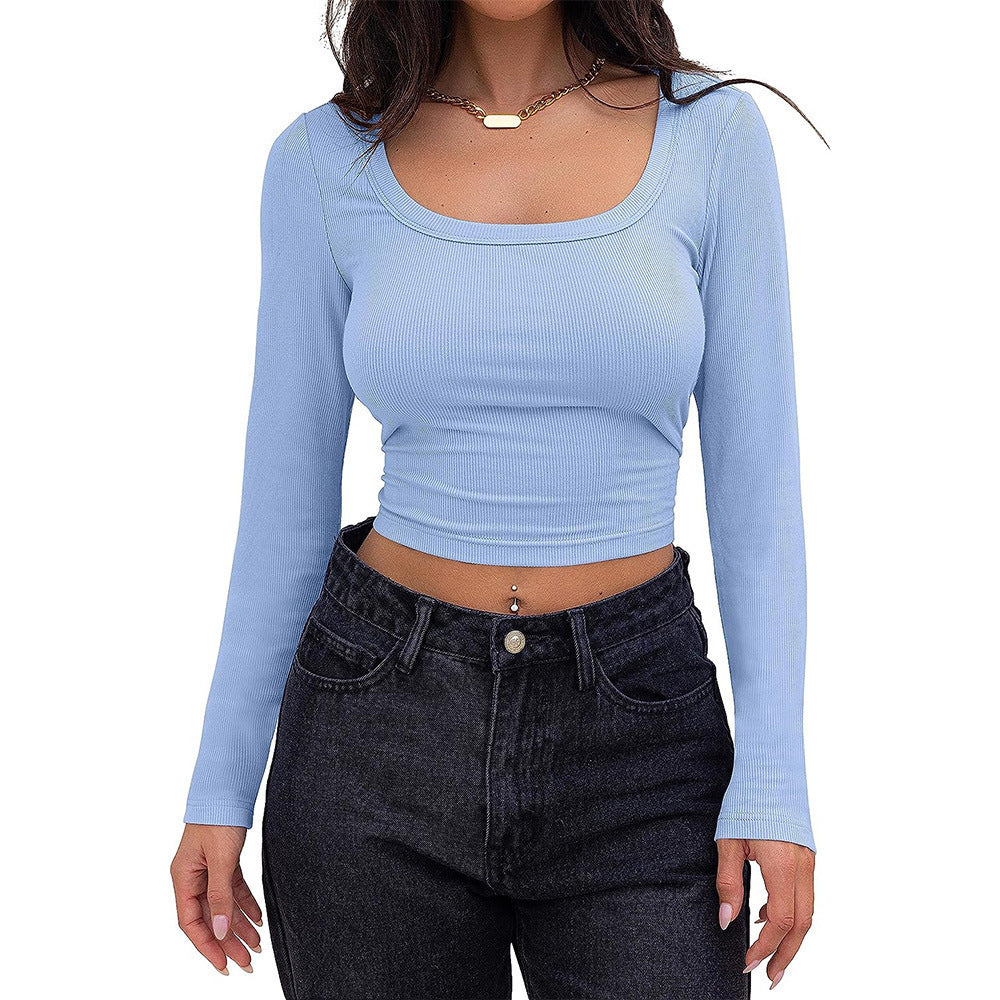 Long Sleeve Square Scoop Neck T-shirt