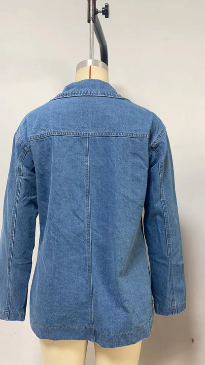 Washed Blue Denim Women's Jacket