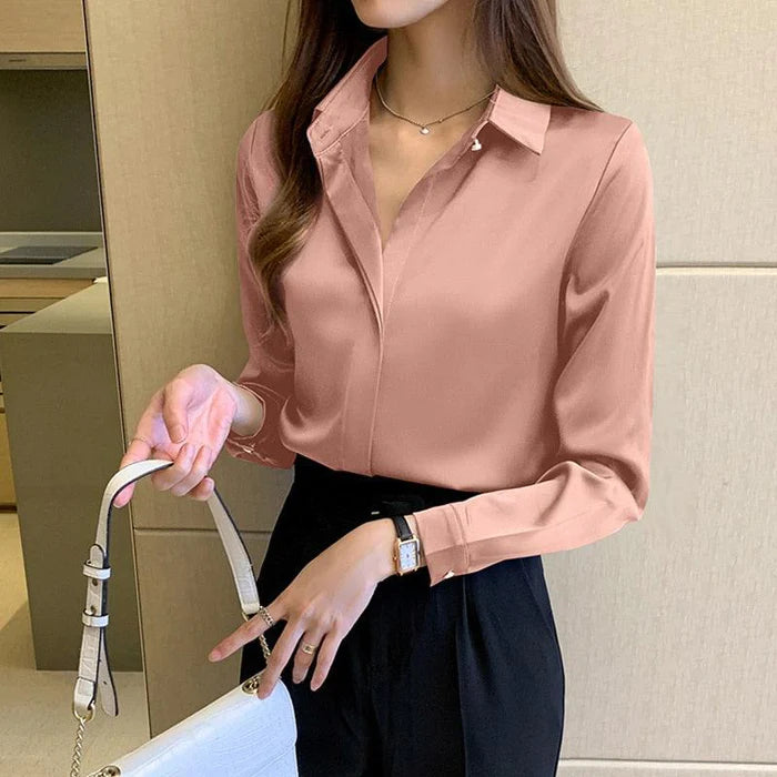 Chiffon Silky Satin Blouse