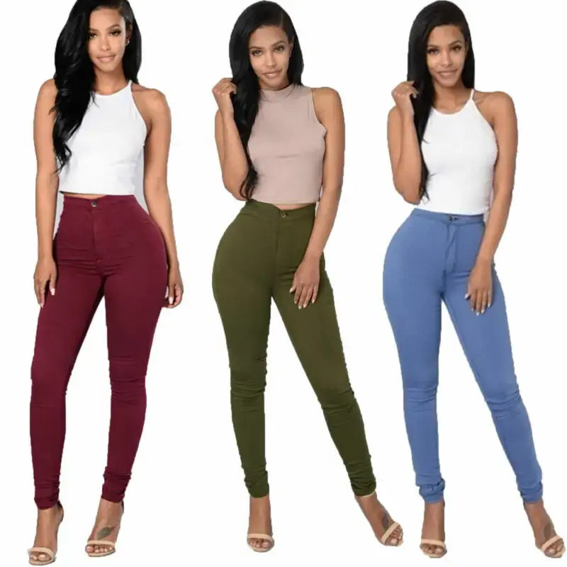 High Waist Solid Jeggings