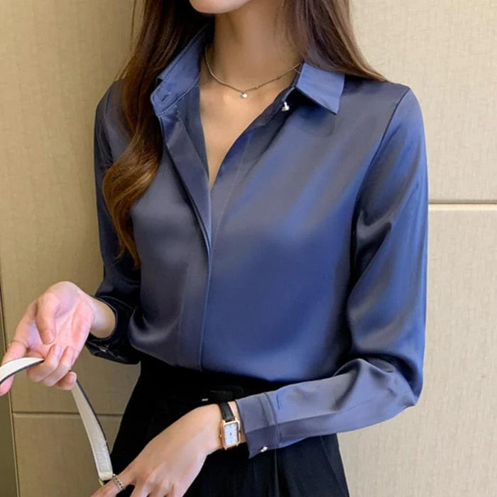 Chiffon Silky Satin Blouse