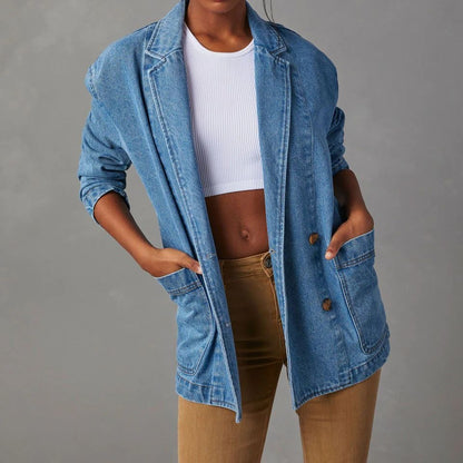 Washed Blue Denim Women's Jacket