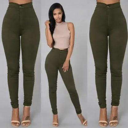 High Waist Solid Jeggings