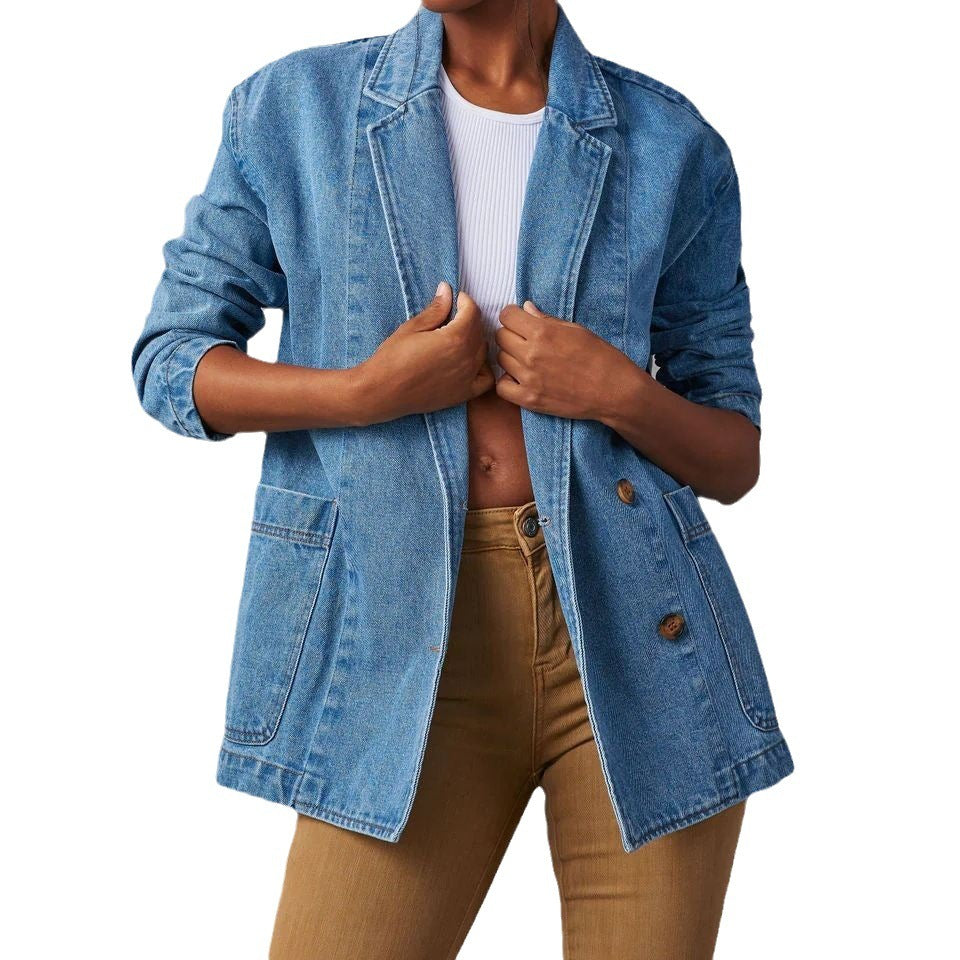 Washed Blue Denim Women's Jacket