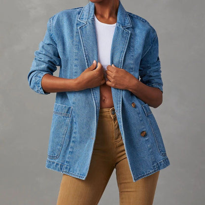 Washed Blue Denim Women's Jacket