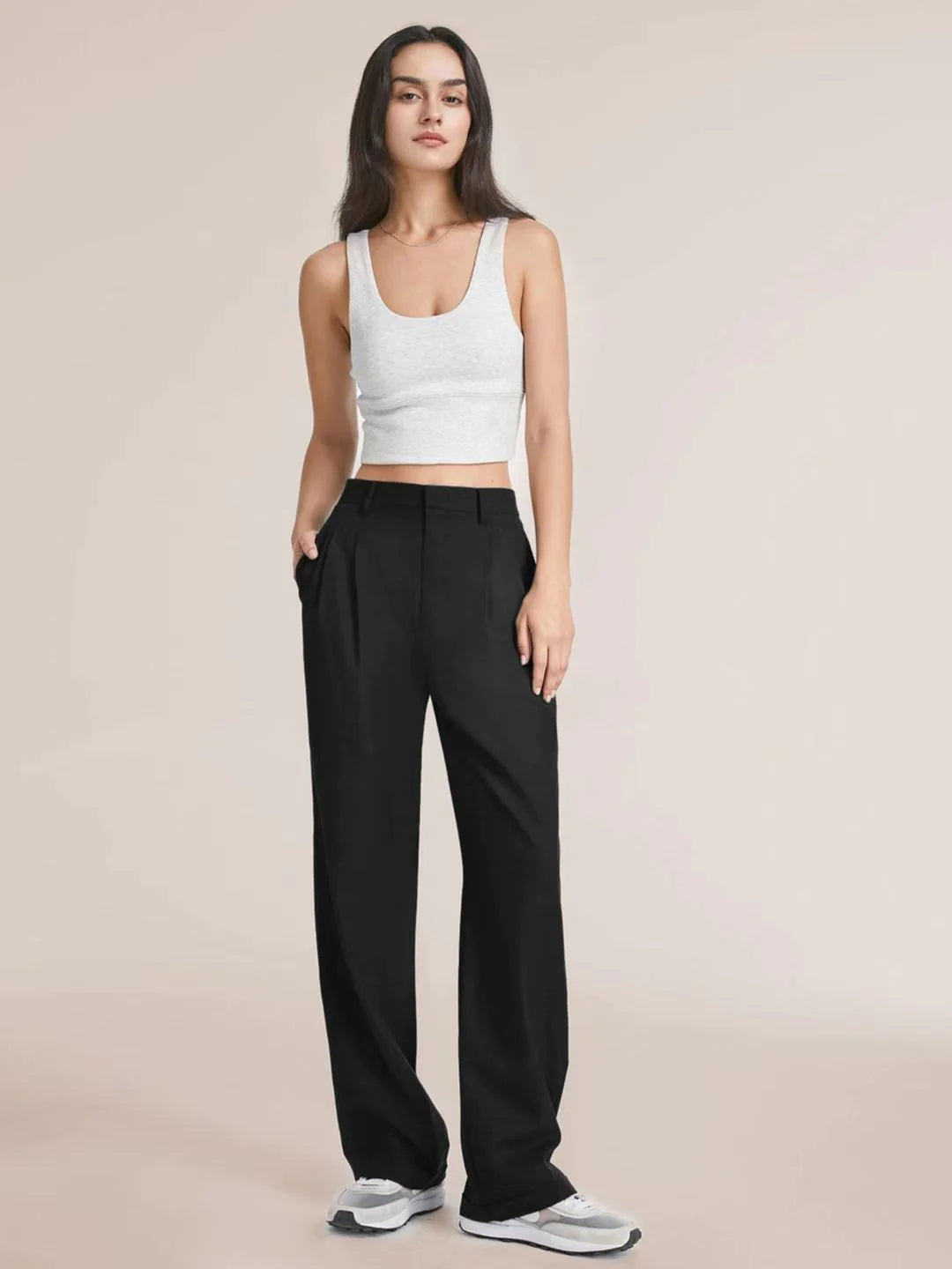 Slimming High-Waist Trousers