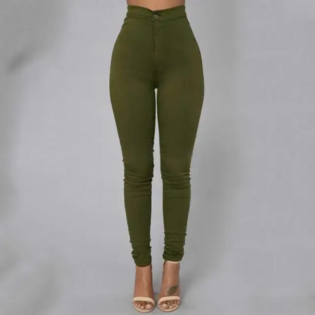 High Waist Solid Jeggings