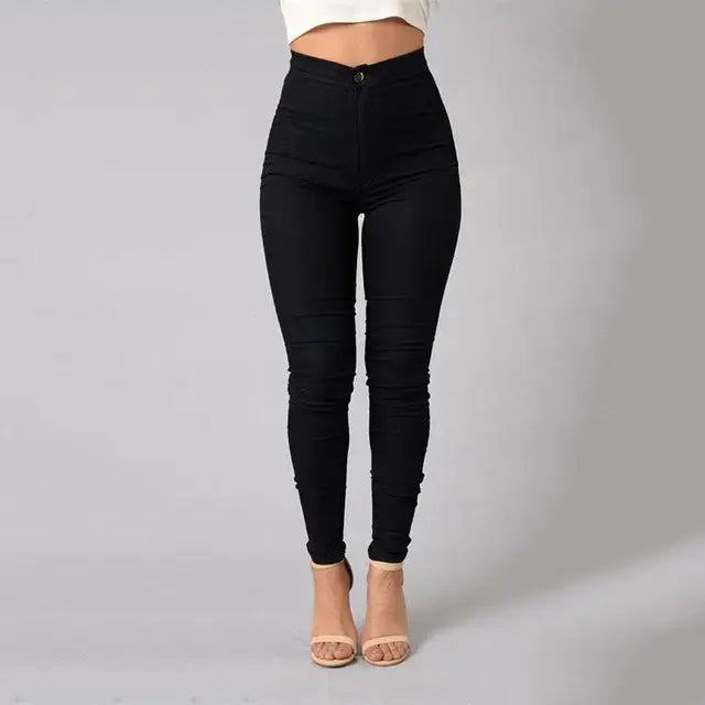 High Waist Solid Jeggings