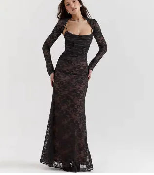 Vintage Lace Maxi Dress with Borolo